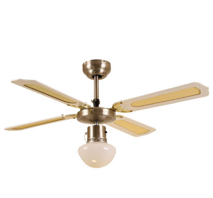 Quạt trần 42 inch 3 tốc độ Ánh sáng 4 cánh MDF Lá thường xuân có thể đảo ngược với dây xích kéo