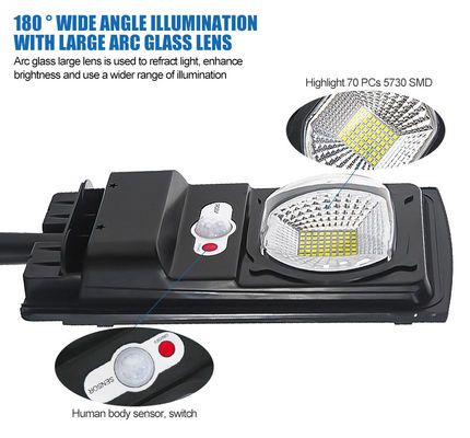6500K 12v Dc 100W LED Đèn đường chạy bằng năng lượng mặt trời 110lm / W Sử dụng tại nhà