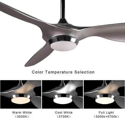 Quạt trần 72w phát sáng hiện đại sang trọng Đèn LED thân đèn Công tắc động cơ kim loại