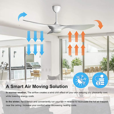 Quạt trần 72w phát sáng hiện đại sang trọng Đèn LED thân đèn Công tắc động cơ kim loại