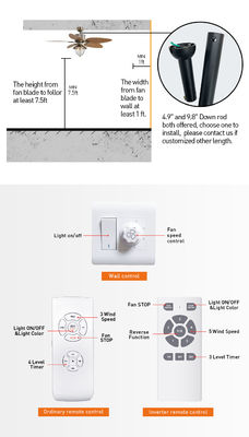Quạt trần pha lê 4100k trang trí hiện đại với điều khiển ánh sáng từ xa Lưỡi dao vô hình có thể thu vào