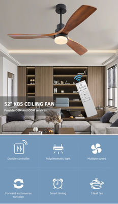 Quạt trần gỗ 120V AC DC Đèn chùm điều khiển từ xa Đèn chùm phòng khách