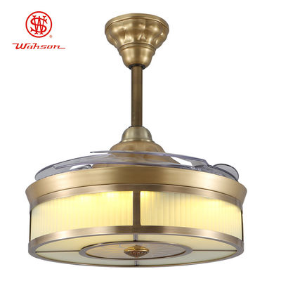 Điều khiển từ xa 42 inch 3500K Đèn quạt trần có thể thu vào 220VAc Lưỡi dao vô hình