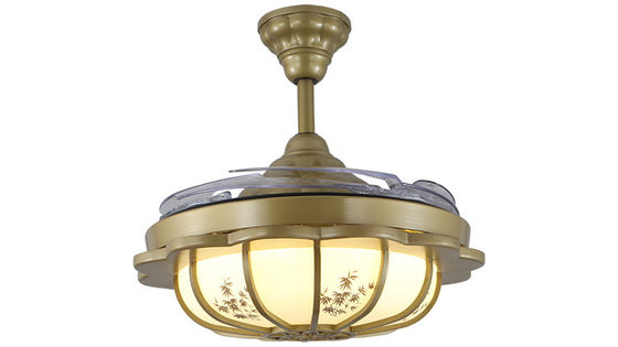 4 cánh vô hình acrylic 5250lm Quạt trần có thể thu vào hiện đại Đèn 220v