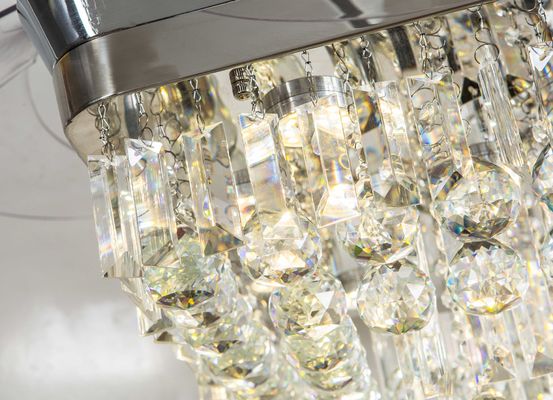 Đương đại 110v 110W cánh quạt trần có thể thu vào Đèn chùm Santi Nickle màu