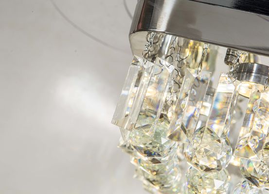 Đương đại 110v 110W cánh quạt trần có thể thu vào Đèn chùm Santi Nickle màu