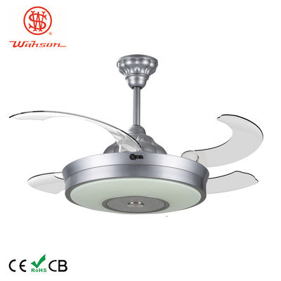 6000K 3600lm Đèn quạt trần lạ mắt Quạt trần có thể gập lại bằng bạc với cánh bật ra