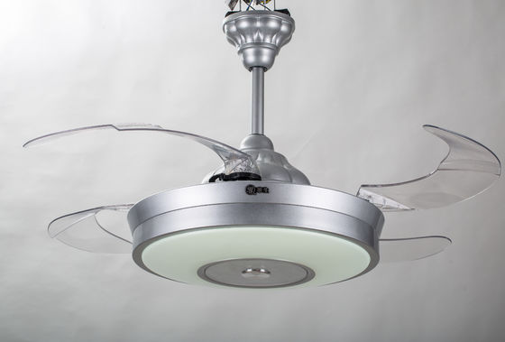 6000K 3600lm Đèn quạt trần lạ mắt Quạt trần có thể gập lại bằng bạc với cánh bật ra