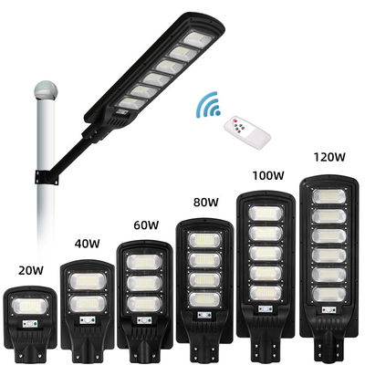 6000K 100W 200W 300W Đèn đường năng lượng mặt trời Đèn ngoài trời Ip65 Điều khiển từ xa