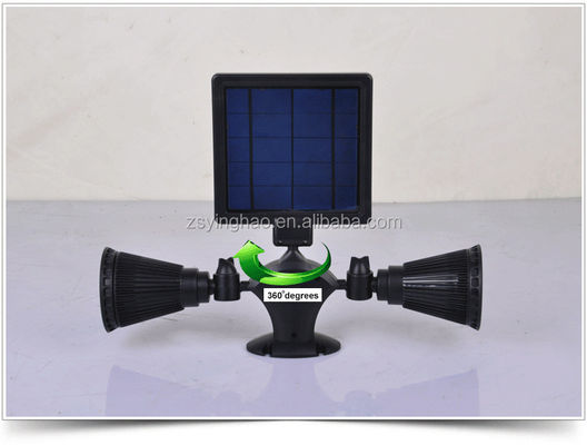 12LEDs 20-600Lumen Cảm biến chuyển động năng lượng mặt trời Tiêu điểm Đèn năng lượng mặt trời hai đầu