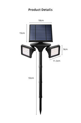 Chống thấm nước Ip65 600LM 40 LED Ánh sáng sân vườn năng lượng mặt trời PIR Đèn cắt cỏ chạy bằng năng lượng mặt trời