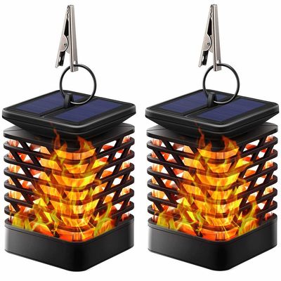 Đèn lồng treo ngoài trời chạy bằng năng lượng mặt trời 40LM Đèn năng lượng mặt trời ngọn lửa nhảy múa 3500K