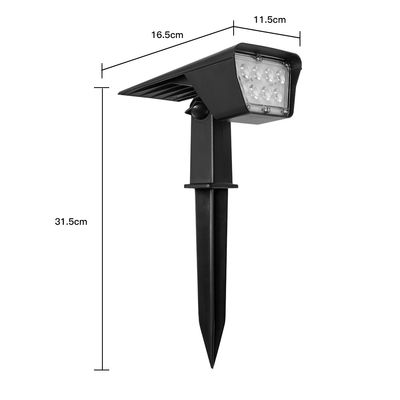 20000 giờ 300lm Đèn LED năng lượng mặt trời ngoài trời Ánh sáng sân vườn 180 độ Góc chùm tia