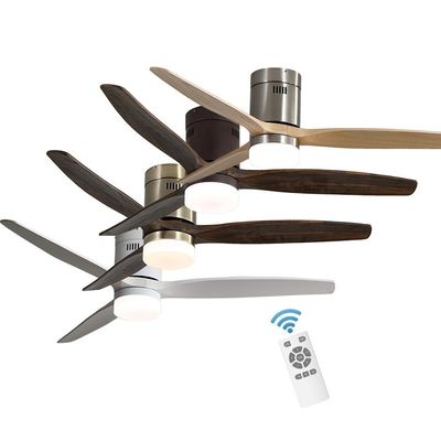 Phong cách Châu Âu Loft 3000-5000K Quạt trần bằng gỗ thật Ánh sáng 90lm / w không ồn ào