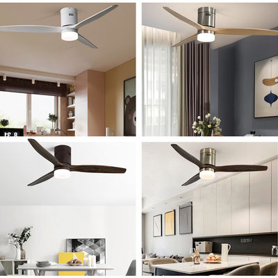 Phong cách Châu Âu Loft 3000-5000K Quạt trần bằng gỗ thật Ánh sáng 90lm / w không ồn ào