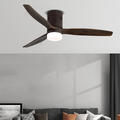 Phong cách Châu Âu Loft 3000-5000K Quạt trần bằng gỗ thật Ánh sáng 90lm / w không ồn ào