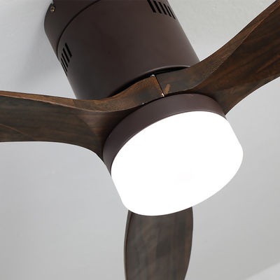 Phong cách Châu Âu Loft 3000-5000K Quạt trần bằng gỗ thật Ánh sáng 90lm / w không ồn ào