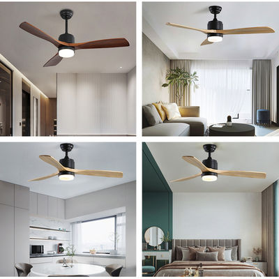 Thiết lập thời gian 52Inch Đèn quạt trần bằng gỗ
