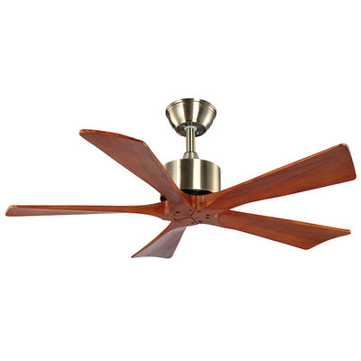 RoHS Gỗ tự nhiên 75w Quạt trần 5 cánh hiện đại Quạt trần 42 inch Điện nhẹ