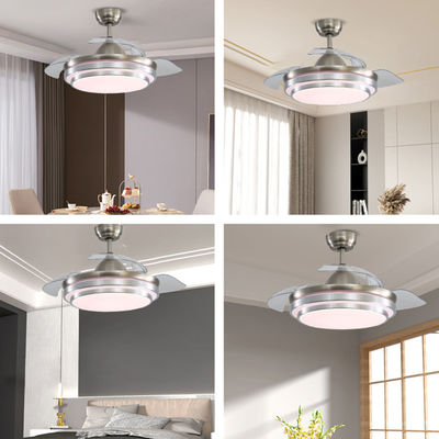 Quạt trần treo tường 5000K 65W 42 inch siêu sáng với ánh sáng có thể thu vào