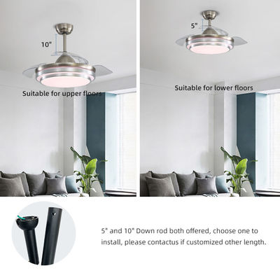 Quạt trần treo tường 5000K 65W 42 inch siêu sáng với ánh sáng có thể thu vào
