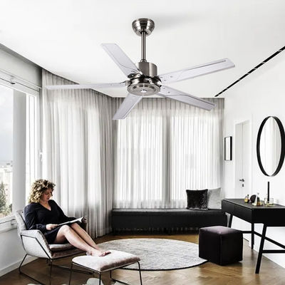 Loft Style 52 inch 110VAC Lưỡi kim loại Quạt trần Bệ Cài đặt thời gian Điều khiển từ xa RF