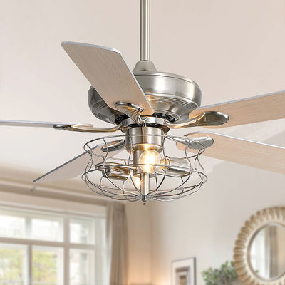 Chổi quét Nickel 2000LM Quạt trần 5 cánh kim loại với ánh sáng 65W