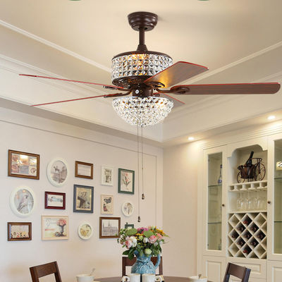 5 cánh quạt trần phòng ăn 65W Quạt trần đèn cánh sắt 52Inch