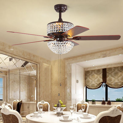5 cánh quạt trần phòng ăn 65W Quạt trần đèn cánh sắt 52Inch