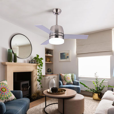 Phong cách Bắc Âu 65W 3000K Quạt trần mạ niken hiện đại với ánh sáng 36 inch