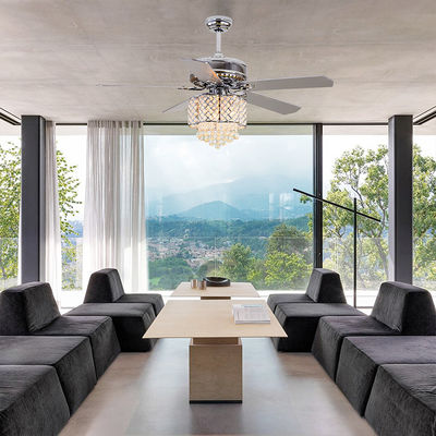 Trang trí trang trí 2000 lumen Quạt trần hình lưỡi kim loại Đèn chùm 90lm / w