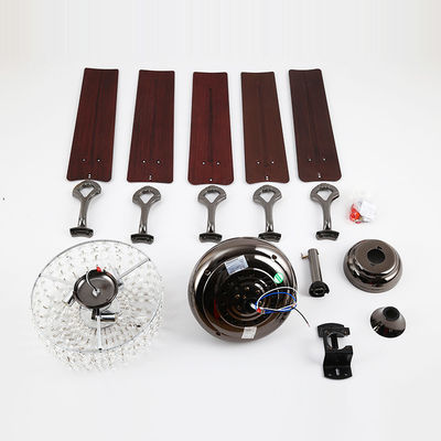 4100K 3600LM Pha lê gắn trần Quạt trần văn phòng Quạt trần có dây kéo nhẹ