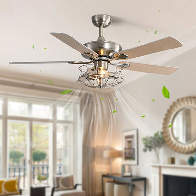 Màu nâu mờ hiện đại Quạt trần pha lê 120V 60w 52 inch Phong cách Châu Âu nhẹ