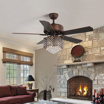 Điều khiển từ xa 52Inch Đèn trần pha lê hiện đại 120V trong phòng ăn