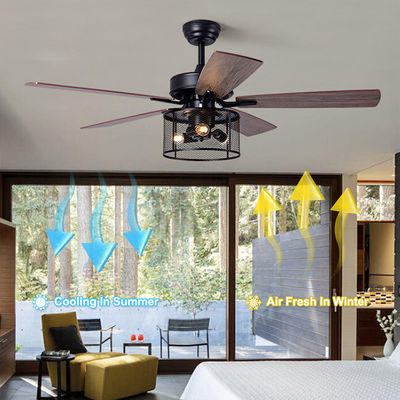Home Office 5 Plywood 2000LM Đèn quạt trần pha lê với động cơ DC AC