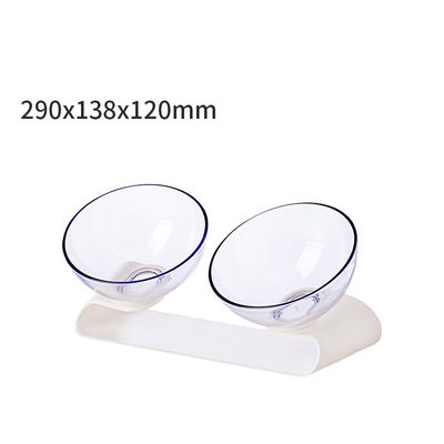 Bền vững Bát đôi trong suốt Bền vững khay cho chó Nghiêng Bát thức ăn cho mèo nâng cao