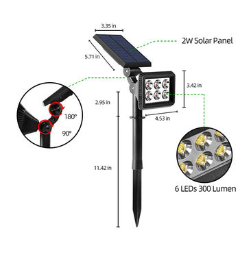 IP65 3.7V 2200MAH LED ánh sáng cảnh quan năng lượng mặt trời 300 lumen Đèn đường năng lượng mặt trời