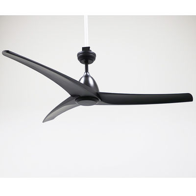 Quạt trần gỗ rắn màu đen / niken 60 inch Điều khiển từ xa Trang chủ / thương mại đã qua sử dụng