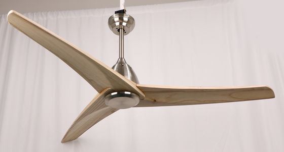 Quạt trần gỗ rắn màu đen / niken 60 inch Điều khiển từ xa Trang chủ / thương mại đã qua sử dụng