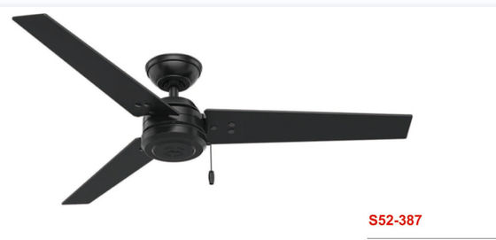 Quạt trần phong cách hiện đại 52 inch Matt Black Quạt làm mát không khí đảo chiều tốc độ cao