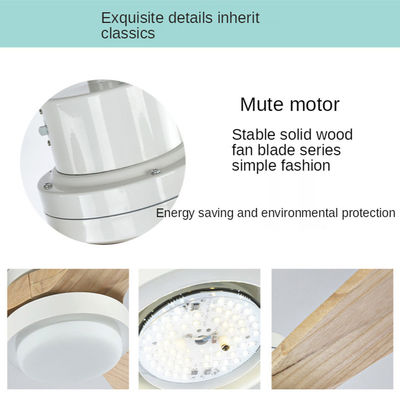 Bộ đèn quạt trần có thể điều chỉnh độ sáng động cơ DC 3 Lưỡi ván ép được chải Màu vàng