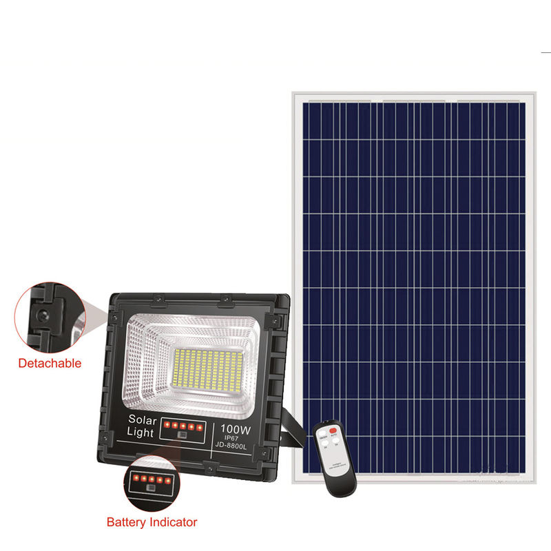 25w 150w 300 Watt Ánh sáng lũ lụt năng lượng mặt trời 80lm / w 3.7V Đèn an ninh năng lượng mặt trời ngoài trời