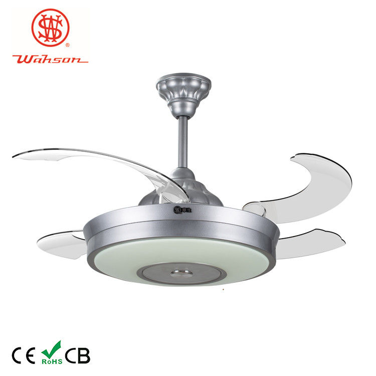 6000K 3600lm Đèn quạt trần lạ mắt Quạt trần có thể gập lại bằng bạc với cánh bật ra