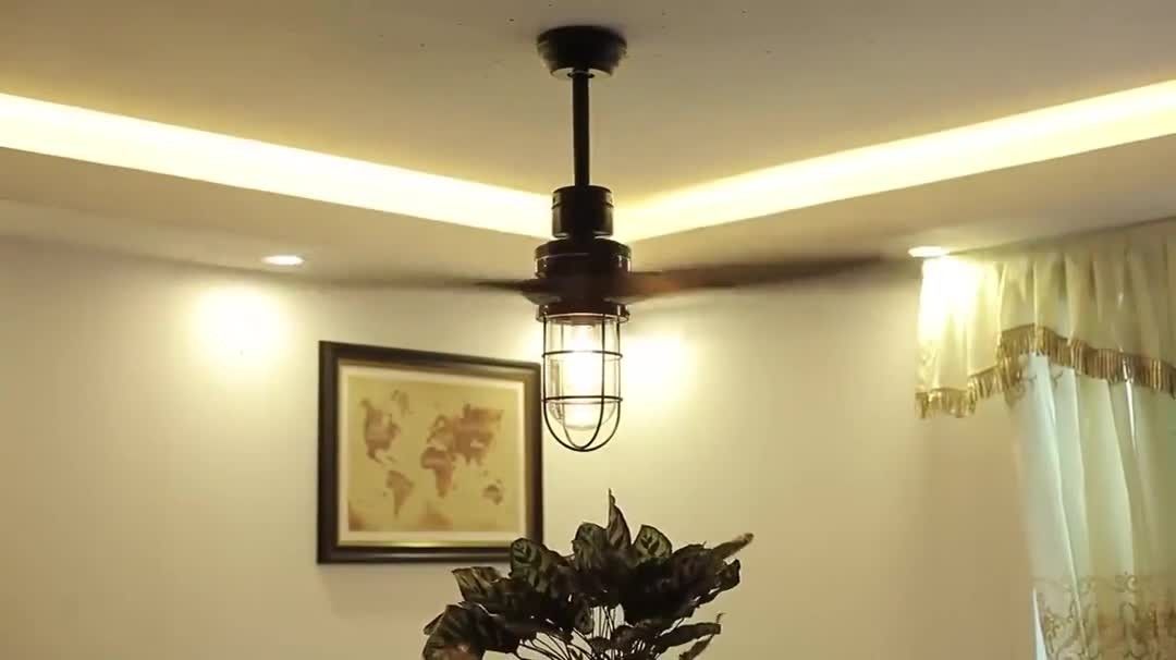 Ván ép Blade Cổ điển Quạt trần điện 20w 52 inch với trang trí ánh sáng cho nhà