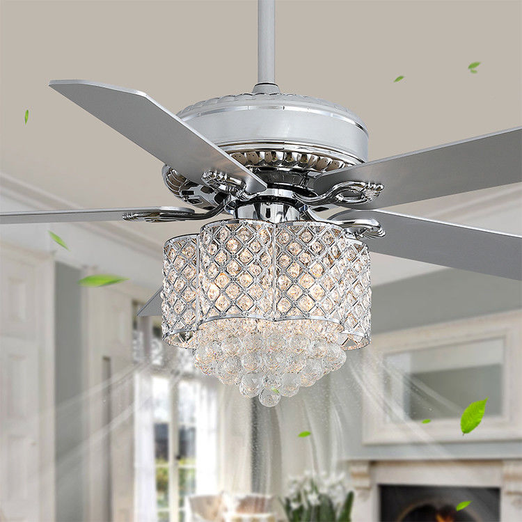 Trang trí trang trí 2000 lumen Quạt trần hình lưỡi kim loại Đèn chùm 90lm / w