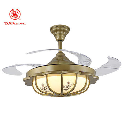 4 cánh vô hình acrylic 5250lm Quạt trần có thể thu vào hiện đại Đèn 220v
