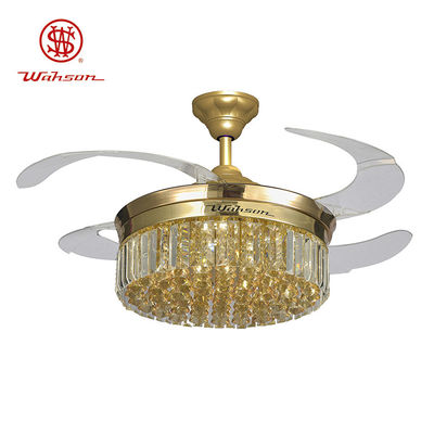 Chóa đèn pha lê Đèn LED âm trần có thể thu vào 36W Đèn quạt trần có cánh gấp