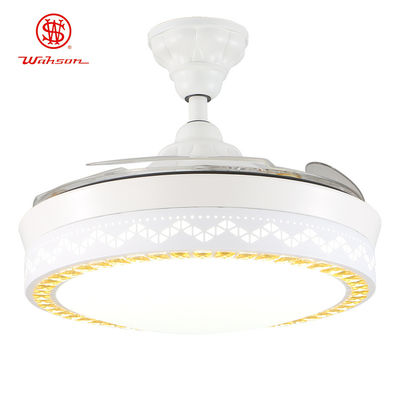Quạt trần có thể gập lại màu trắng 5250lm 70W trang trí hiện đại có ánh sáng cho gia đình