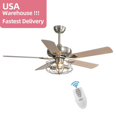 Màu nâu mờ hiện đại Quạt trần pha lê 120V 60w 52 inch Phong cách Châu Âu nhẹ