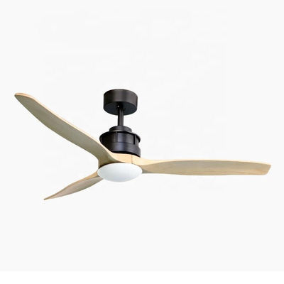 Trang trí phòng khách 40w 52 inch Quạt trần gỗ Đèn 3 cánh Động cơ DC